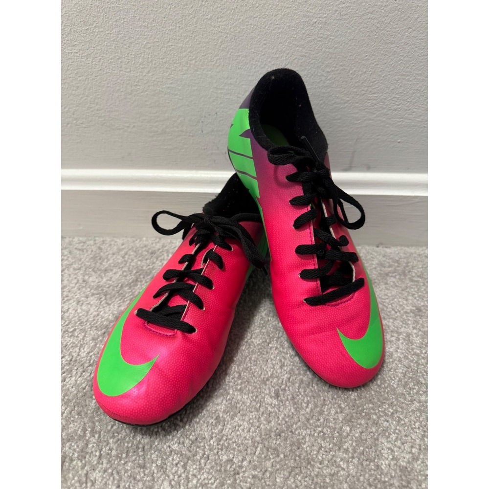 Nike Mercurial Victory IV IC Fireberry Youth Soccer Cleats Pink Green Size 4Y